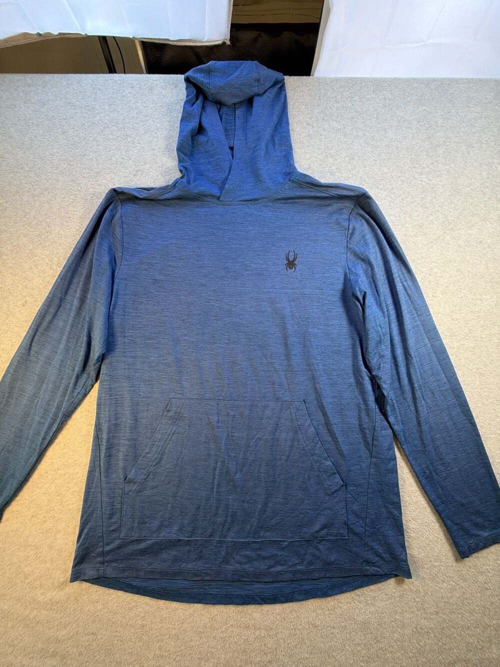 Spyder Men's Performance Hooded Long Sleeve Rash Guard Blue Size M